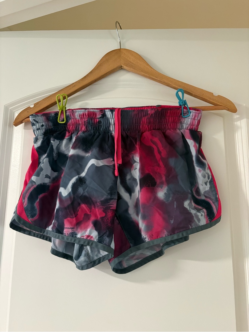 Nike Girls Pink and Gray Athletic Shorts
